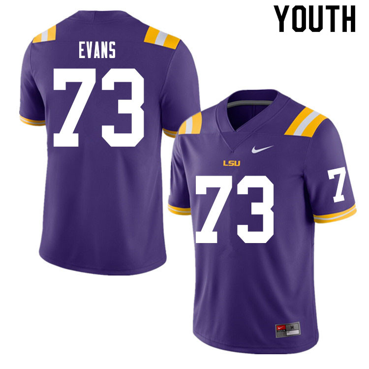 Youth #73 Joseph Evans LSU Tigers College Football Jerseys Sale-Purple